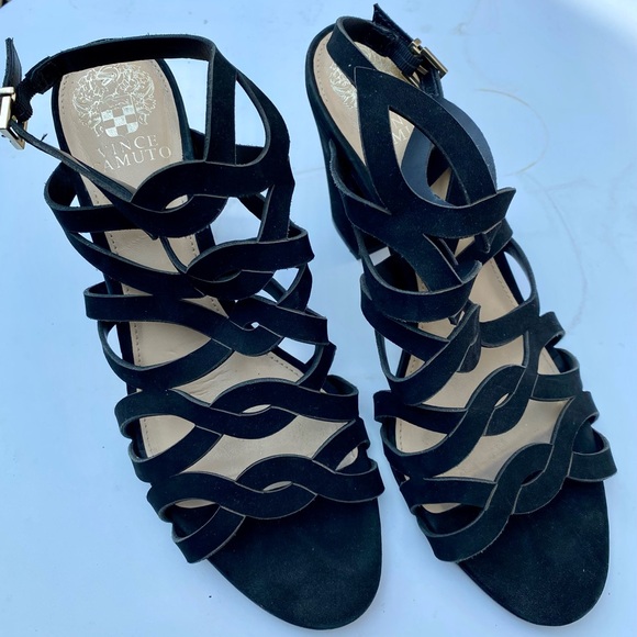 Vince Camuto Shoes - Vince Camuto Black Woven Heels